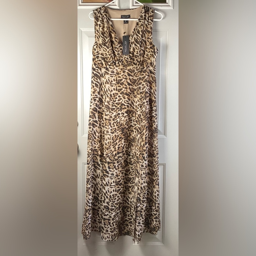 Rachel Zoe Beige /Tan animal print sleeveless maxi dress